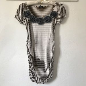 I.ner Striped Ruched Blouse